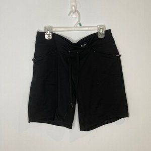 HYBA Women Black Bermuda Athletic Shorts Size Large